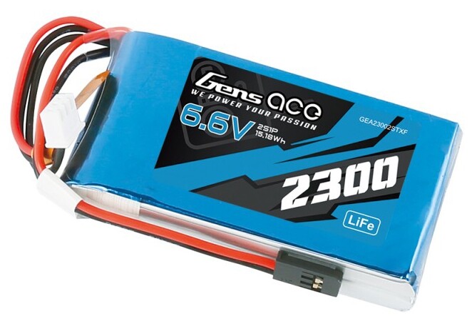 GENSACE LiFe 2S 6.6V 2300mAh Tx with Futaba O-G2S2300-TX