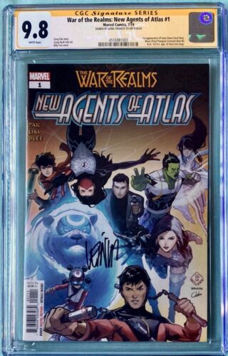 WAR OF THE REALMS: NEW AGENTS OF ATLAS #1 CGC 9.8 SS -signed -1st app Aero, Snow