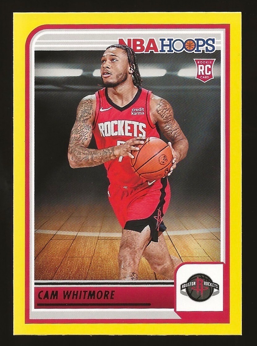 2023-24 Panini NBA Hoops Cam Whitmore Yellow Parallel RC #265 ROCKETS