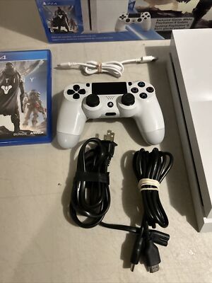 PlayStation 4 PS4 500GB Glacier White Console Destiny Bundle CUH