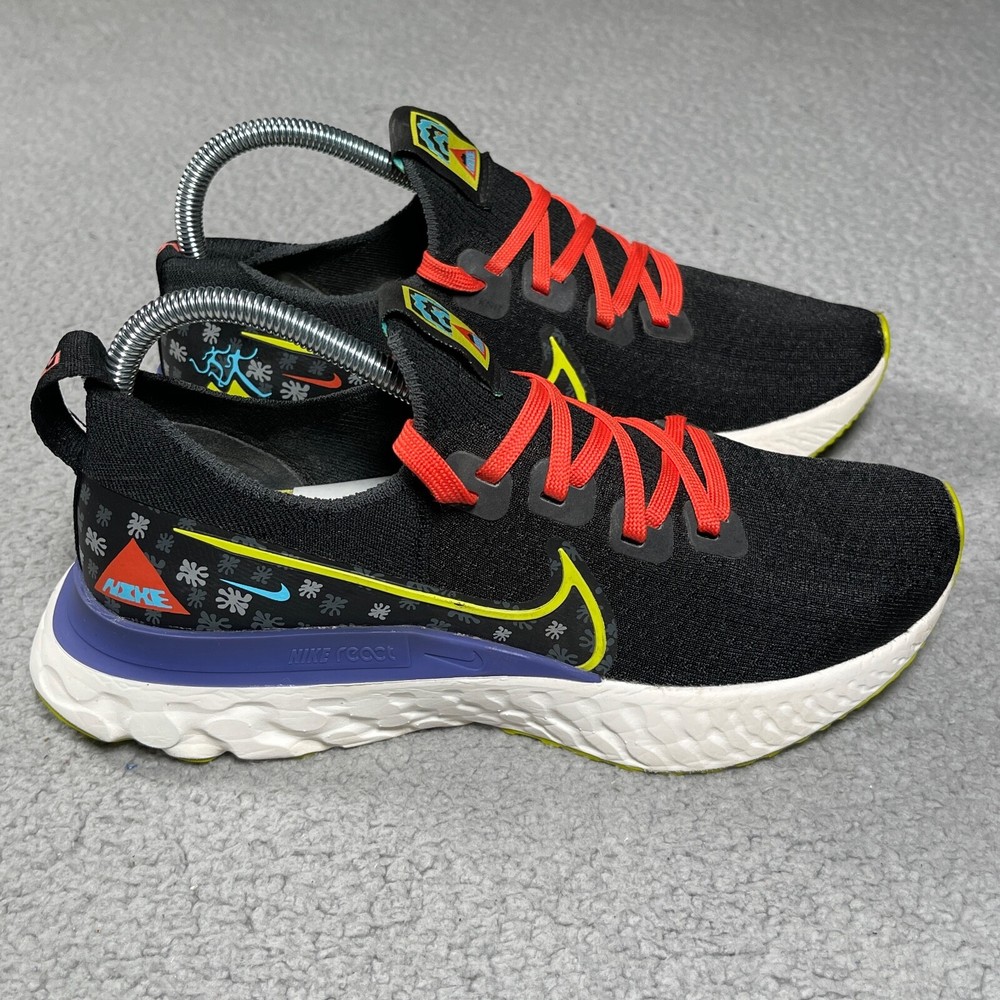 Nike React Infinity Run Flyknit Mens Size 7 Black Green Comfort Running Shoes Chaz Bundick