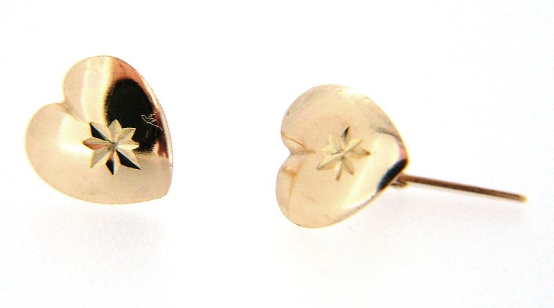 9ct Gold Claddagh Heart Stud Earrings - Solid 9k Yellow Gold Gift Boxed For Christmas, Birthday & More