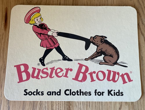 Buster Brown Shoes cardboard sign 