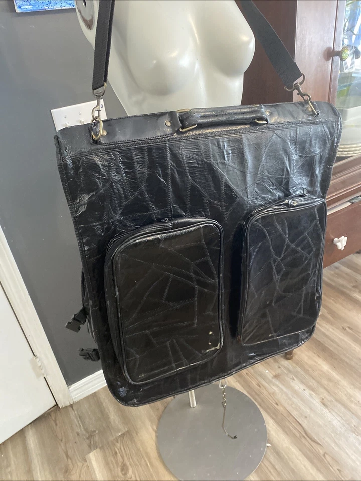 Traje de equipaje de viaje vintage Claire Chase bolso de negocios parche negro correa para el hombro Foto 3 de 4