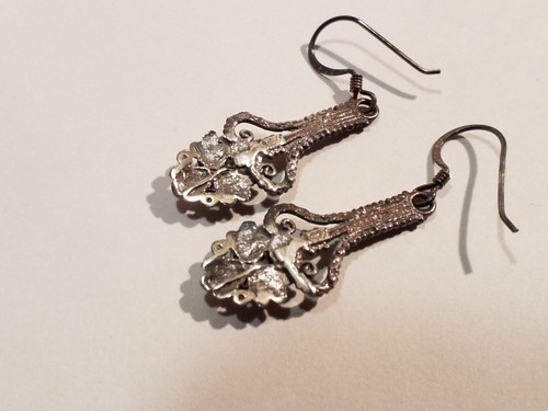 VTG White Rabbit Sterling Silver Black Onyx Earrings Crafted In Bangkok Thailand - Picture 6 of 12