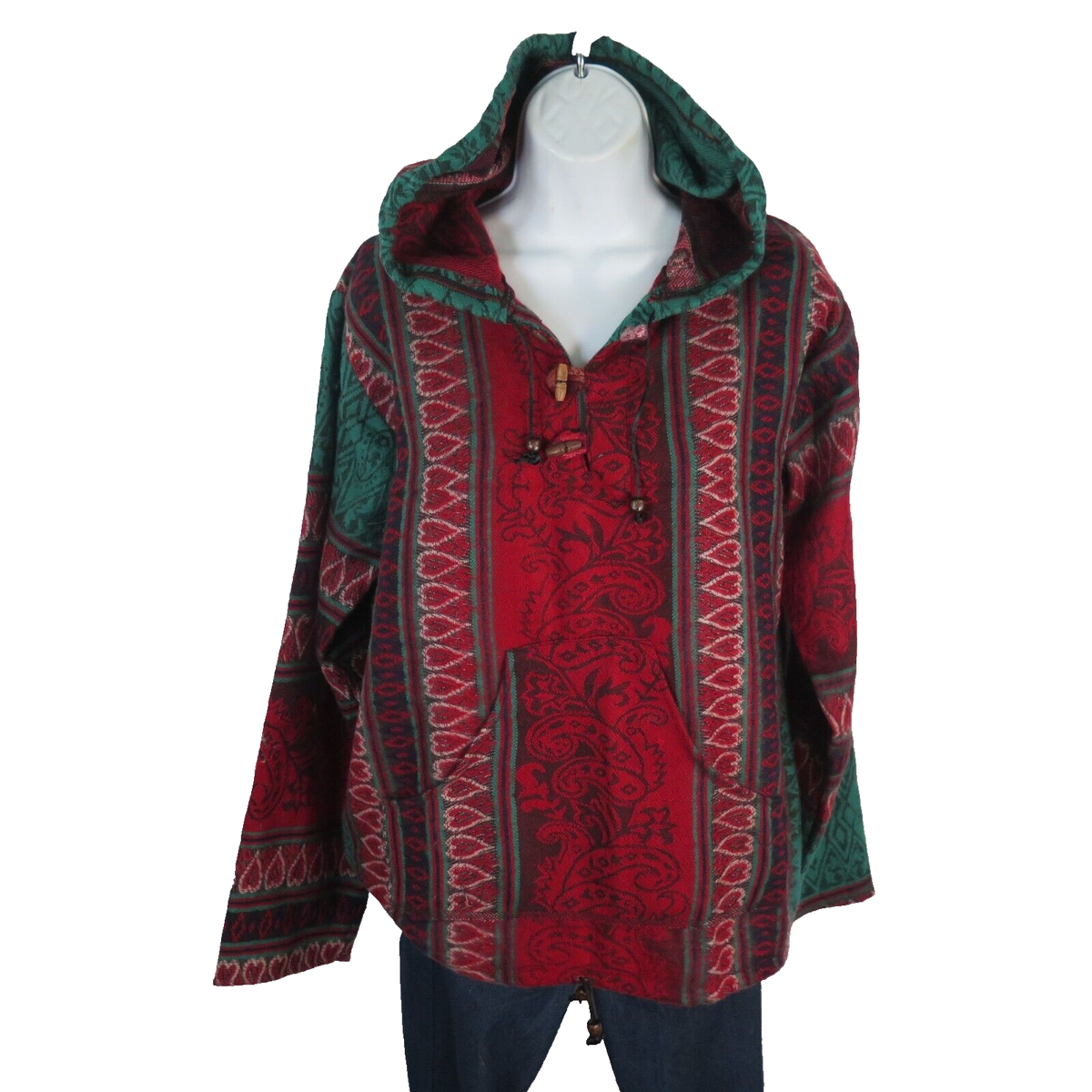 Pullover|3 Button|V-Neck|Hoodie+Pocket| Bohemian|BoHo|Designer 