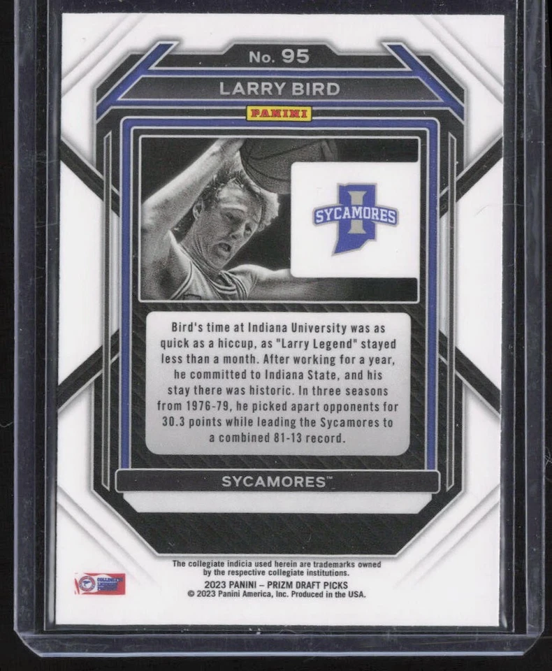 Larry Bird 2023-24 Panini Prizm Draft Picks #95 Indiana State Sycamores - Image 2 of 3