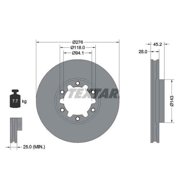 Textar 2X Bremsscheibe 92338603-image
