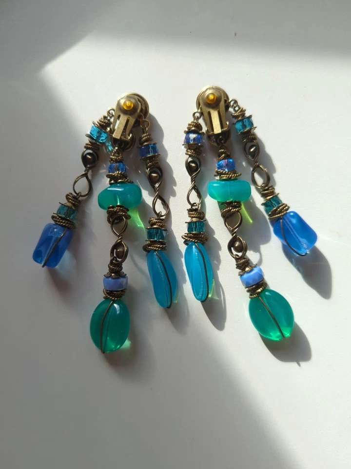 Konplott Tropical Candy Mixed Water Blues Blau Grün Clips Ohrringe Ohrhänger Top - Bild 4 von 4