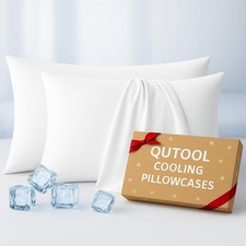 Premium Cooling Pillowcases Standard Size Set of 2 for Hot Sleepers Night Swe...