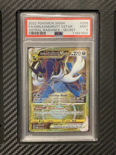 2022 PSA 9 FA Hisuian Samurott VSTAR #209 Full Art Secret Rare Gold Pokemon TCG