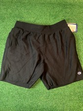 Men's CHAMPION Reverse Weave 7" inseam Black Cut-off Shorts Large NWT 45