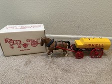 Shell 1996 Die Cast Metal Coin Bank Antique Horse Drawn Tank Wagon New In Box