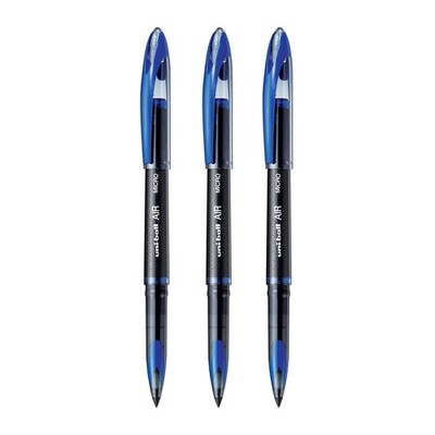 Uni-ball Air UBA188M 0.5 mm Blue Ink Roller Ball Pen Pack of 3