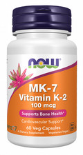 NOW Foods Mk-7 Vitamin K-2 100 mcg 60 Veg Caps
