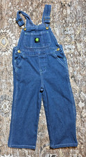 John Deere Kids Denim Bib Overalls 4T Adjustable Straps Unisex Farm Playwear