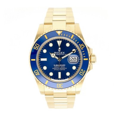ROLEX SUBMARINER DATE 41 REF: 126618LB BLUE DIAL 18K GELBGOLD 2021 FULL SET