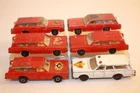 6 Vintage 1971 Matchbox Lesney Commuter Station Wagon Cars #73 & Police Car #55