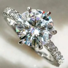 IGI 3.50Ct Round Lab Grown Diamond Ring Solit...