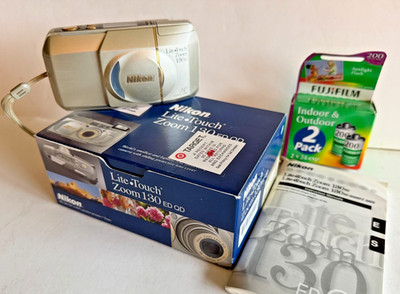 Nikon LiteTouch Zoom 130 ED QD AF 35mm Film Camera Bundle - Working- EXC+ Cond.