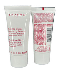 Clarins Moisture Rich Body Lotion with Shea Butter 0.9 oz LOT OF 2 NEW