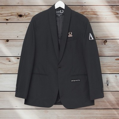 Fred Perry × RAF Simons Blazer Jacke mit Schalkragen Größe Small schwarz SJ6522 500 £