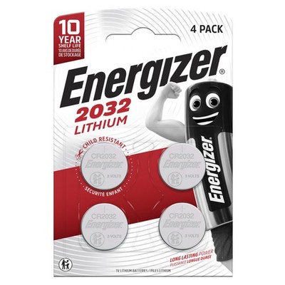 Energizer CR2032 Batterie Lithium 4 Stück Knopfzelle 3V 2032 CR-2032 4er Blister
