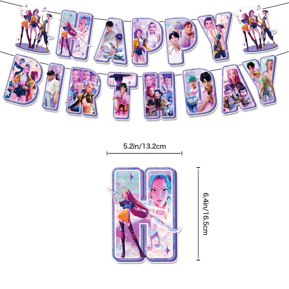 KPop Demon Hunters Birthday Decorations Party Surprised Huntrix Saja Boys Gifts - Image 4 of 4