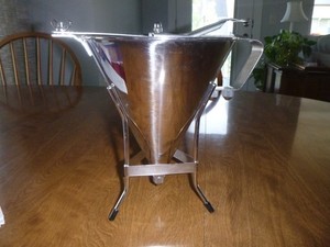 Confectionery/Pastry Funnel, Commercial Stainless Steel with Stand & 3 Nozzles