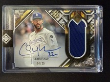 2025 Topps Transcendent Clayton Kershaw Game Used Patch Autograph 04/25 Dodgers