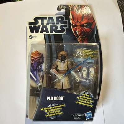 Star Wars Movie Heroes / The Clone Wars PLO KOON CW6 Hasbro MOC + Star Case OVP
