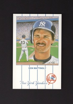 #9 DON MATTINGLY, New York Yankees ~ Susan Rini series 1 HLE art postcard
