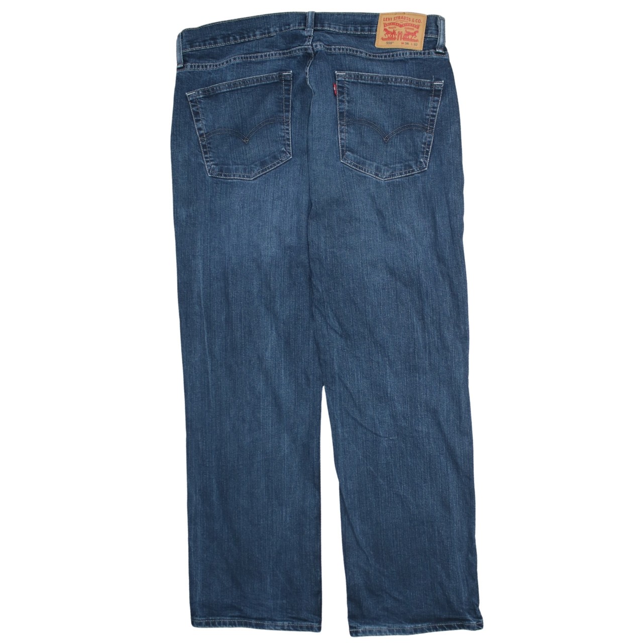 Levi Strauss Mens Blue Denim Jeans Medium Wash Straight Leg Classic Five XL