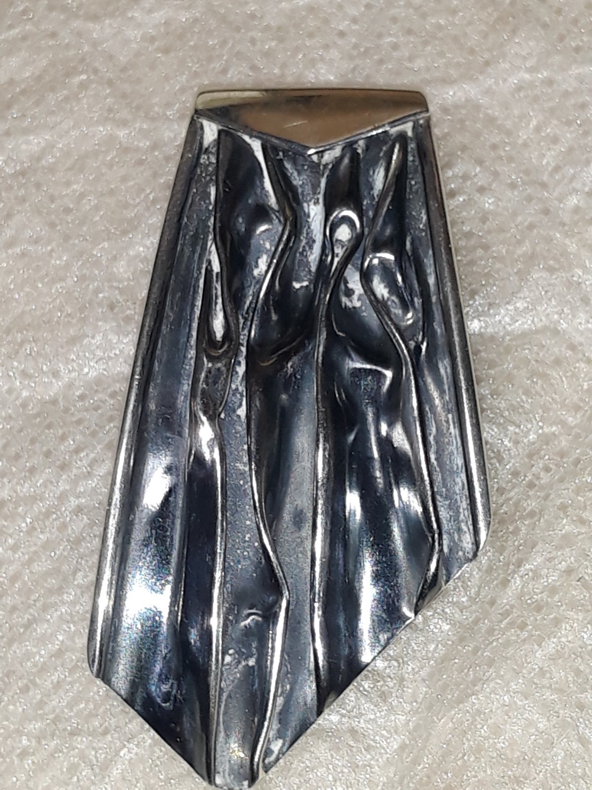 large sterling silver pendant statement piece han… - image 1