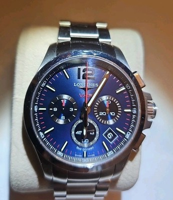 Longines Conquest VHP Chronograph 42mm Blue Dial Full Set L3.717.4.96.6