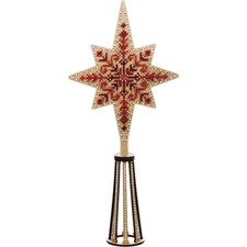 DIY Bead embroidery kit on wood Christmas Tree Decor Star Craft gift