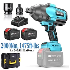 Electric Cordless Impact Wrench 3/4" 1/2" 2000Nm 1475ft-lbs Brushless Wrench