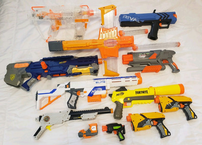 Nerf Buzz Bee Zuru Blaster Lot 11 Guns Plus Accessories N-Strike Modulus Rival