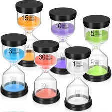 Sand Timer Set, 6 Colors Hourglass Sand Timers 1/3/5/10/15/30 Minutes Sandgla...
