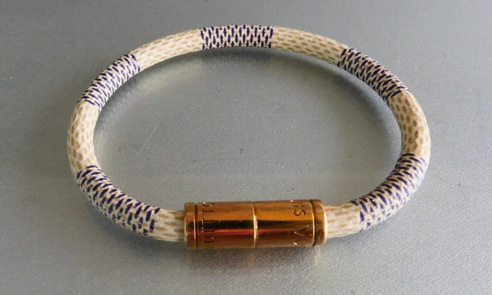 LOUIS VUITTON Rope Bracelet – Armband beige/blau Verschluss 24k vergoldet - Bild 3 von 4