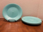 3 DINNER PLATES set lot turquoise blue HOMER LAUGHLIN FIESTA WARE 10.5"