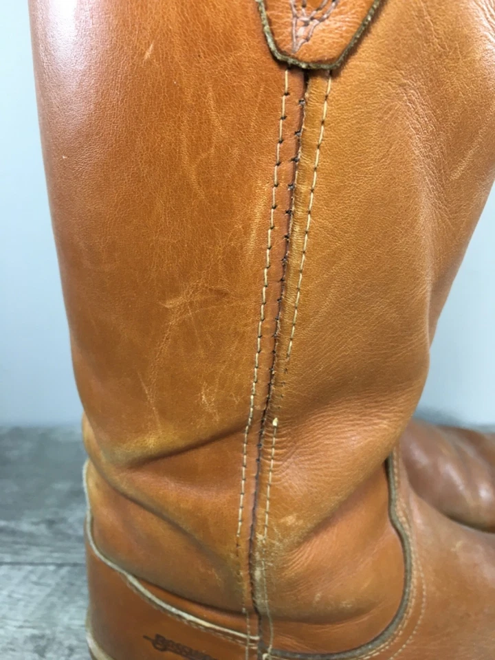 De colección Años 70 Acme Campus Cuero Tostado Western Rodeo Vaquero Rancho Cuero Para Hombres Talla 9 Foto 3 de 4