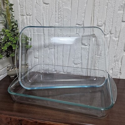 Vintage Pyrex extra große Glas Backform 40 cm Borosilikat Ofengeschirr