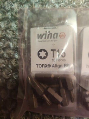 Wiha 71542 Torx Align Insert Bit T15 x 25mm - 10 Pack Germany