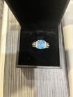 LeVian 14K White Gold Blue Topaz H-I SI2 Chocolate Diamond 2.29 ct Ring Size 4.5 — photo 9