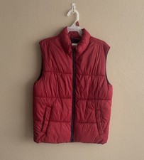 Old Navy Kids Red Puffer Vest Large 10-12 Zip Front Quilted Outerwear