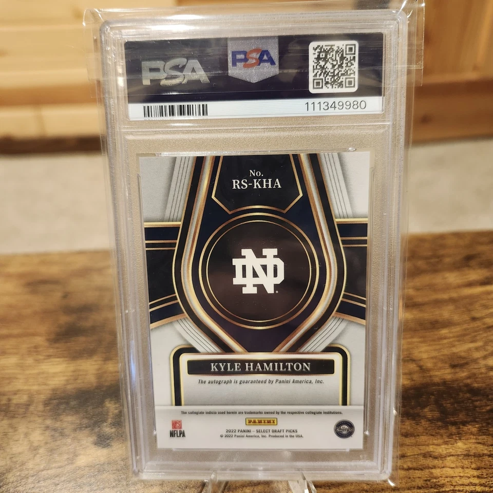 2022 Panini Select Draft Picks - Rookie Signatures Kyle Hamilton PSA 10 !!! - Image 2 of 2