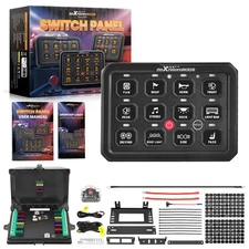 APP Control Switch Panel 12 Gang RGB For Truck Boat Offroad 12V-24V Waterproof