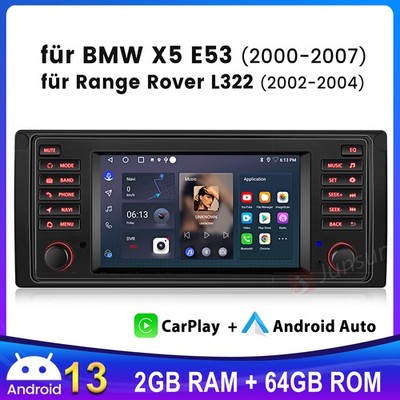 2+64GB 7'' Android 14 Autoradio Apple CarPlay Für BMW 5er E39 M5 GPS Navi WIFI BT