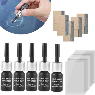 5 Pack Auto Glass Nano Repair Fluid Car Windshield Resin Crack Tool Pwvudvwxdqkw